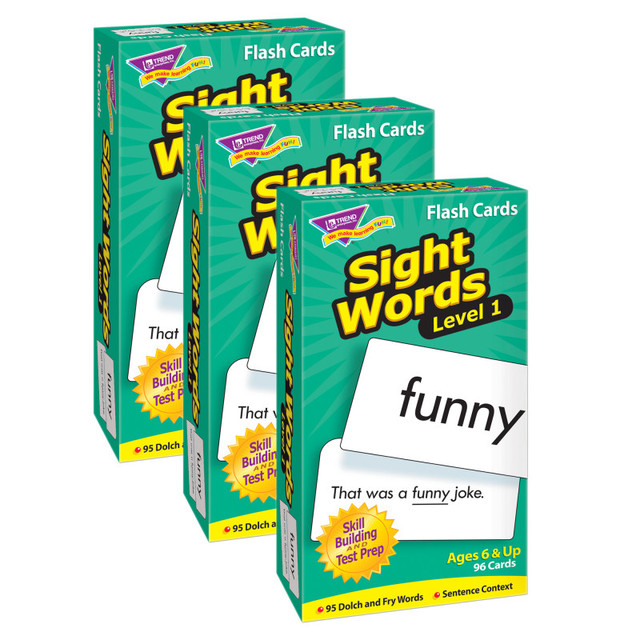 TREND ENTERPRISES INC. TREND Sight Words – Level 1 Skill Drill Flash Cards, 3 Packs