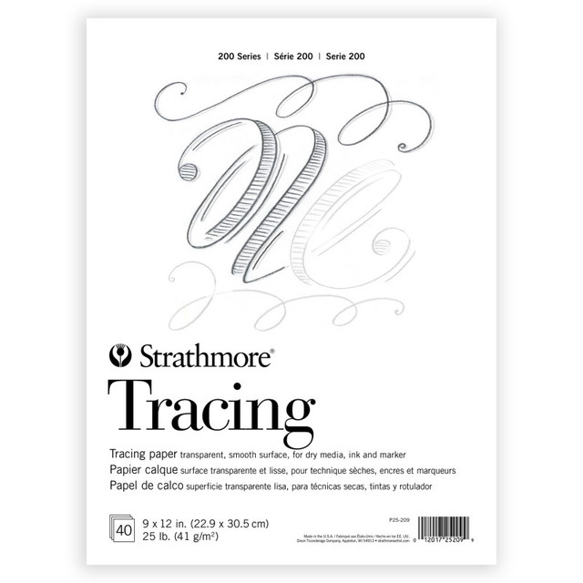DIXON FINE ART Strathmore 200 Series Tracing Paper Pad, Tape Binding, 40 Sheet, 9x12 inch, 1 Count