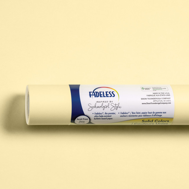 DIXON TICONDEROGA CO Fadeless® Schoolgirl Style Bulletin Board Paper, 48" x 50', Lemon Drop