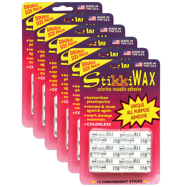 FPC CORPORATION StikkiWorks StikkiWAX™ Adhesive Bars/Sticks, 12 Per Pack, 6 Packs