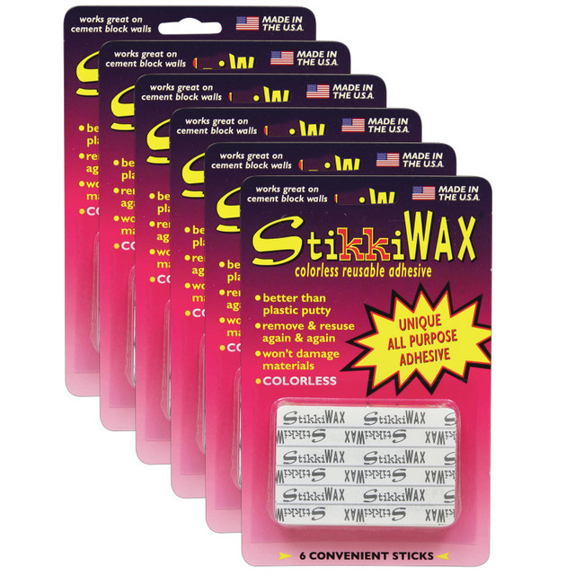 FPC CORPORATION StikkiWorks StikkiWAX™ Adhesive Bars/Sticks, 6 Per Pack, 6 Packs