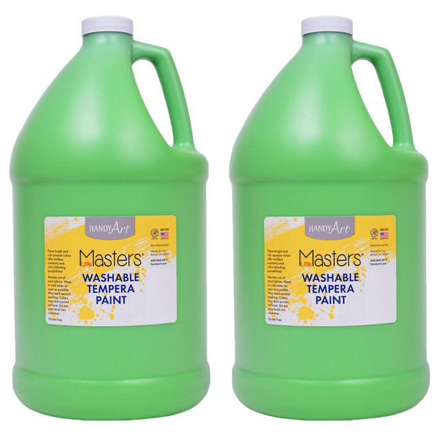 ROCK PAINT DISTRIBUTING CORP Handy Art® Little Masters® Washable Tempera Paint, Light Green, Gallon, Pack of 2