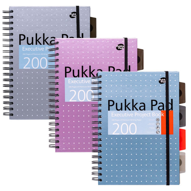 PUKKA PADS USA CORP Pukka Pads B5 Metallic Executive Project Books - Assorted - Pack 3