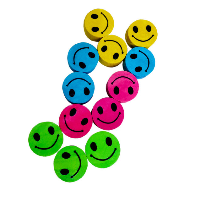 MUSGRAVE PENCIL CO INC Musgrave Pencil Company Happy Face Pencil Topper Erasers, Pack of 12