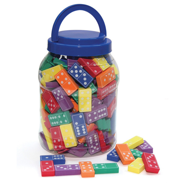 DIXON TICONDEROGA CO WonderFoam® Dominoes, Assorted Colors, 1-3/4" Wide x 3/8" Thick, 168 Pieces