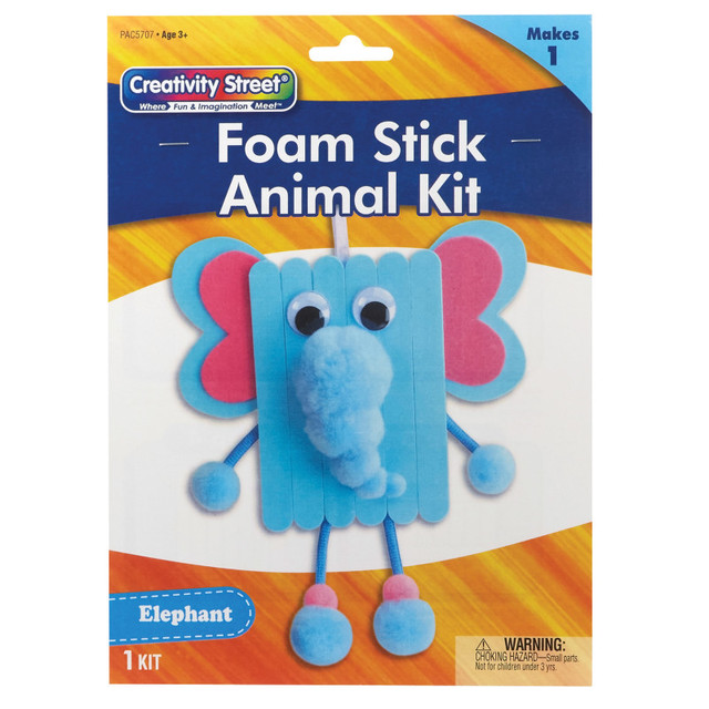 DIXON TICONDEROGA CO Creativity Street® Foam Stick Animal Kit, Elephant, 7.75" x 11" x 1.25", 1 Kit