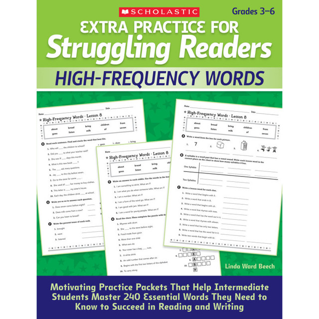 SCHOLASTIC TEACHING RESOURCES Scholastic Teaching Solutions Extra Practice for Struggling Readers: High-Frequency Words