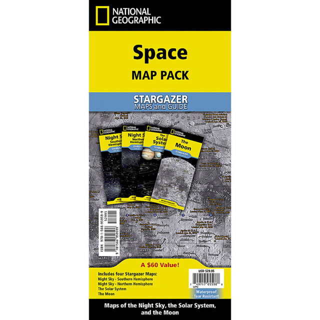 NATIONAL GEOGRAPHIC MAPS National Geographic Space, Stargazer folded Map Pack Bundle, Folded: 4.25" x 9.25" ; Flat: 25.25" x 18.5"