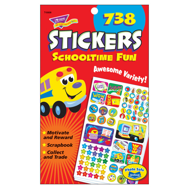 TREND ENTERPRISES INC. TREND Schooltime Fun Sticker Pad, 738 ct