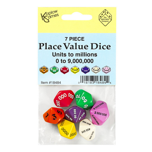KOPLOW GAMES INC. Koplow Games Place Value Dice, Set of 7