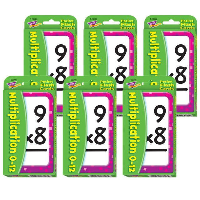 TREND ENTERPRISES INC. TREND Multiplication 0-12 Pocket Flash Cards, 6 Packs