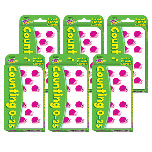 TREND ENTERPRISES INC. TREND Counting 0-25 Pocket Flash Cards, 6 Packs