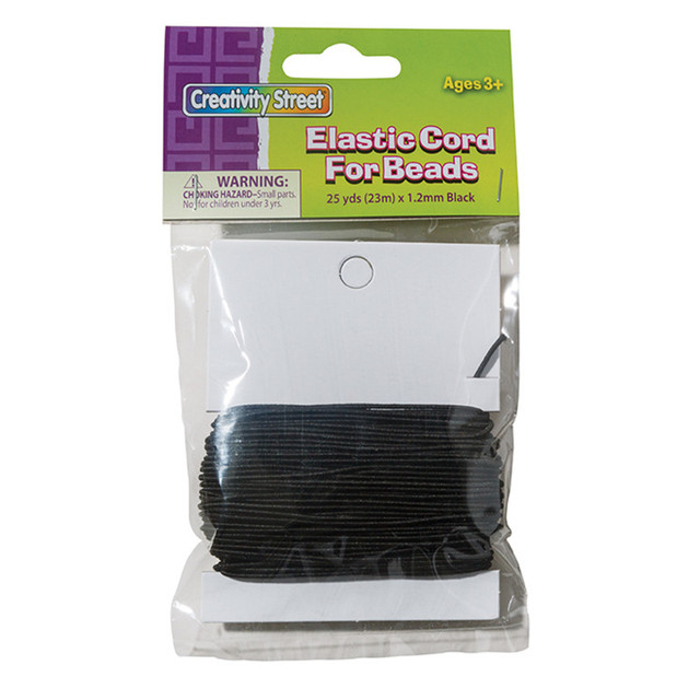 DIXON TICONDEROGA CO Creativity Street® Elastic Cord, Black, 1.2 mm x 25 Yards, 25 Yards