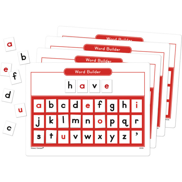 TEACHER CREATED RESOURCES Primary Concepts™ Magnetic Word Builder Boards with Magnetic Letters, 4 Boards
