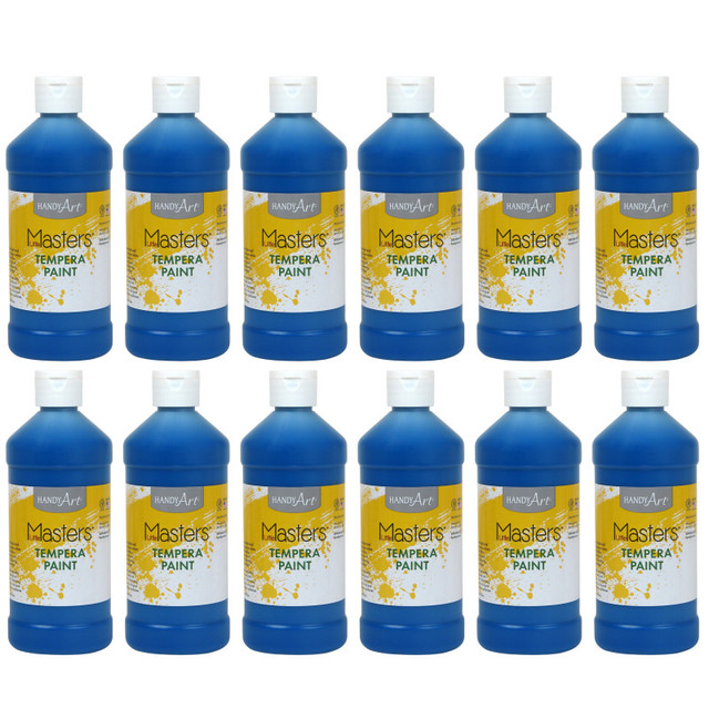 ROCK PAINT DISTRIBUTING CORP Handy Art® Little Masters® Tempera Paint, Blue, 16 oz., Pack of 12