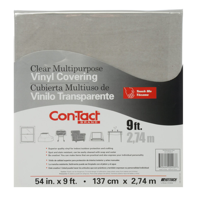 KITTRICH CORPORATION Con-Tact® Brand Clear Vinyl Covering, Multipurpose, 54" x 9'