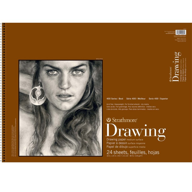 DIXON FINE ART Strathmore 400 Series Drawing Paper Pad, 24 Sheet, 18x24 inch, 1 Count