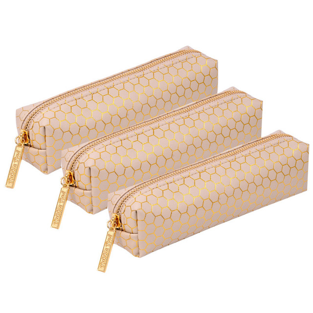 PUKKA PADS USA CORP Pukka Pads Pencil Case, Haze, Taupe, Pack of 3