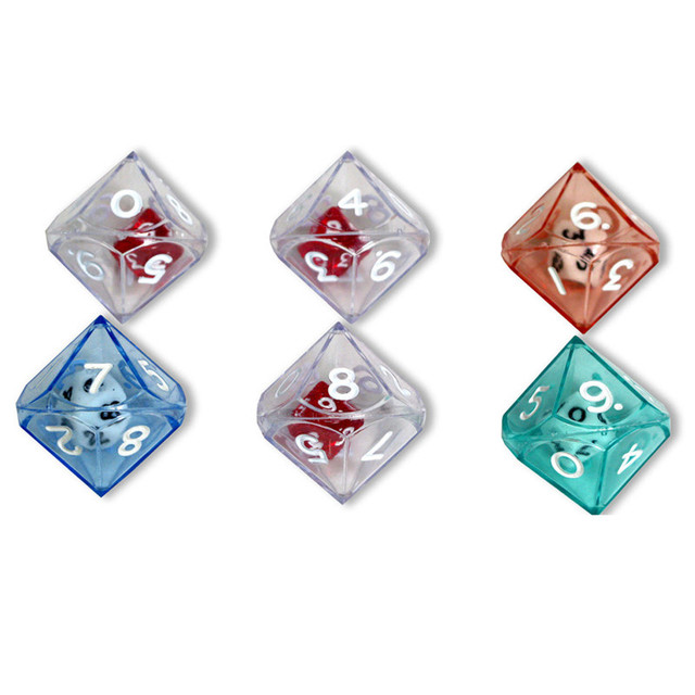 KOPLOW GAMES INC. Koplow Games 10-Sided Double Dice, Set of 6