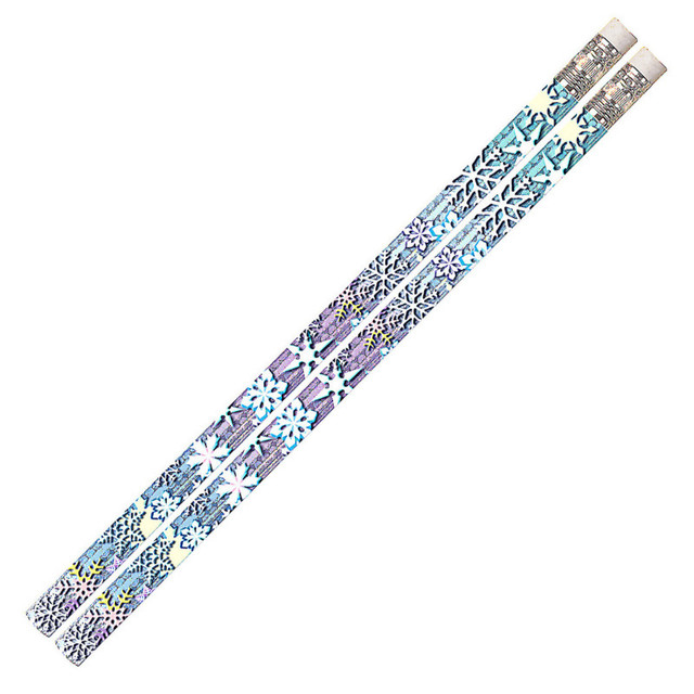 MUSGRAVE PENCIL CO INC Musgrave Pencil Company Snowflake Glitters Motivational Pencils, 12 Per Pack, 12 Packs