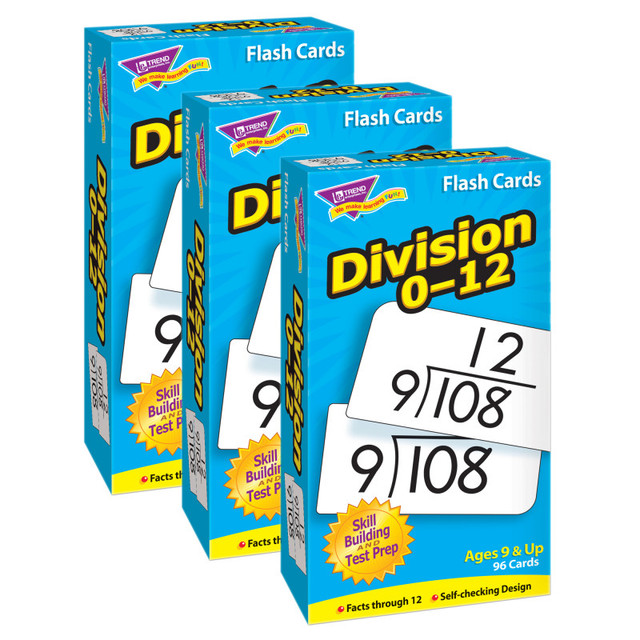TREND ENTERPRISES INC. TREND Division 0-12 Skill Drill Flash Cards, Pack of 3