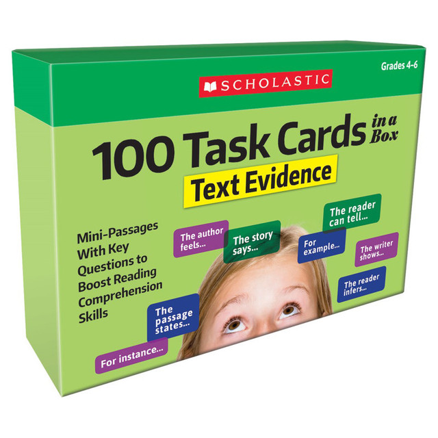 SCHOLASTIC TEACHING RESOURCES Scholastic Teaching Solutions 100 Task Cards in a Box: Text Evidence