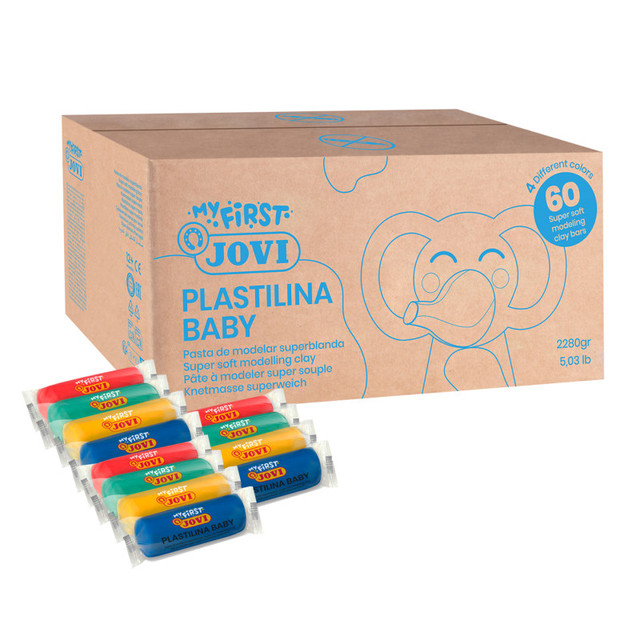 JOVI SA JOVI Plastilina Modeling Clay Baby School Pack, 60 Bars