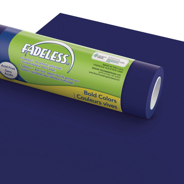 DIXON TICONDEROGA CO Fadeless® Bulletin Board Art Paper, Rich Blue, 48" x 12', 4 Rolls