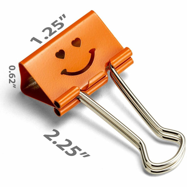 Officemate, LLC Officemate 31095 Officemate Smiling Face Binder Clips, Medium, Asst Color, 36 Pcs