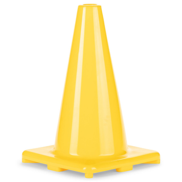 CHAMPION SPORTS Champion Sports Hi-Visibility Flexible Vinyl Cone, Weighted, 12", Yellow CHAMPION SPORTS Champion Sports Hi-Visibility Flexible Vinyl Cone, Weighted, 12", Yellow
