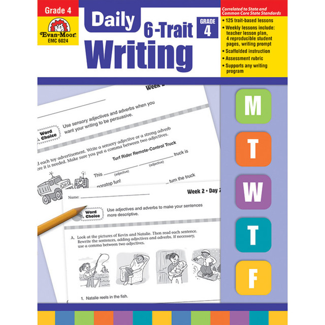 CARSON DELLOSA EDUCATION Evan-Moor Educational Publishers Daily 6-Trait Writing Book, Grade 4