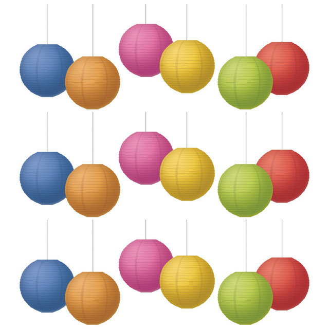 TEACHER CREATED RESOURCES Teacher Created Resources® Colorful 8" Hanging Paper Lanterns, 6 Per Pack, 3 Packs