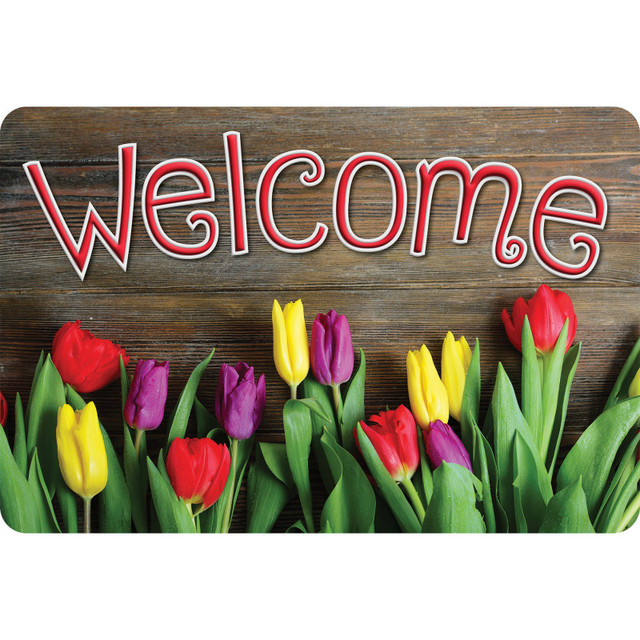 ASHLEY PRODUCTIONS Ashley Productions® The Original Fun Mat™, Welcome Mat, 15.5" x 23.5", Tulips Welcome