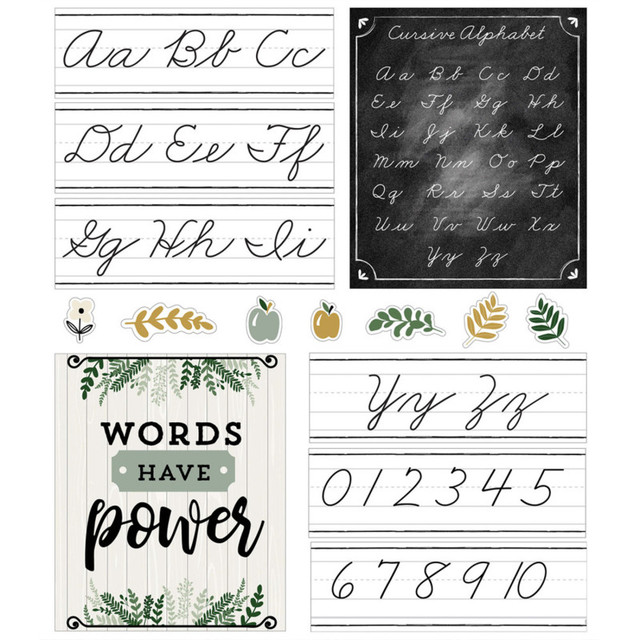 CARSON DELLOSA EDUCATION Carson Dellosa Education Farmhouse Alphabet Line: Cursive Bulletin Board Set