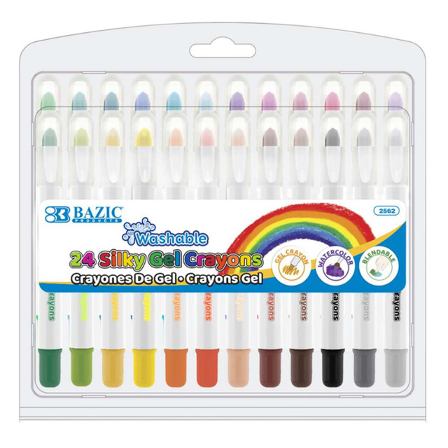 BAZIC PRODUCTS BAZIC Products® Washable Silky Gel Crayons, 24 Colors