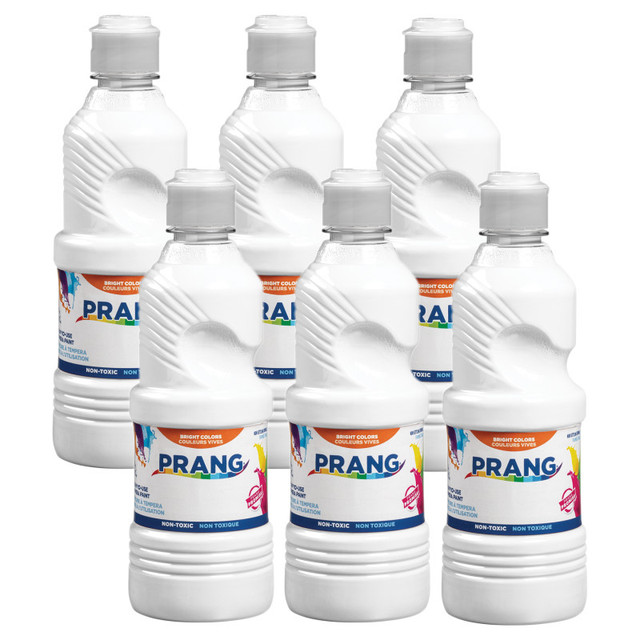 DIXON TICONDEROGA CO Prang® Ready-to-Use Tempera Paint, White, 16 oz, Pack of 6