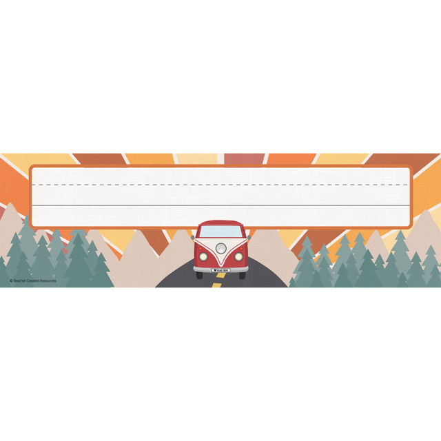TEACHER CREATED RESOURCES Teacher Created Resources® Moving Mountains Road Trip Flat Name Plates, Pack of 36