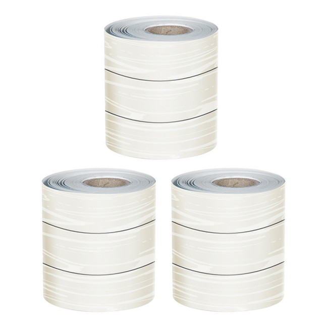 CARSON DELLOSA EDUCATION Carson Dellosa Education White Wood Grain Rolled Straight Borders, 65 Feet Per Roll, Pack of 3