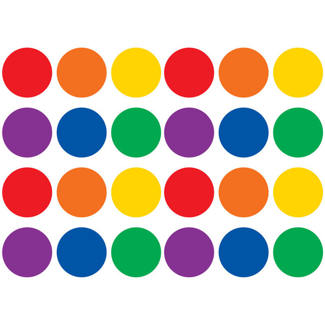 TEACHER CREATED RESOURCES Teacher Created Resources® Spot On® Dry-Erase Desktop Writing Spots Colorful Circles - 4", 12 Per Pack, 2 Packs