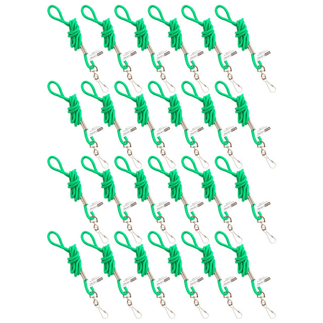 BAUMGARTENS INC SICURIX Standard Lanyard Hook Rope Style, Green, Pack of 24