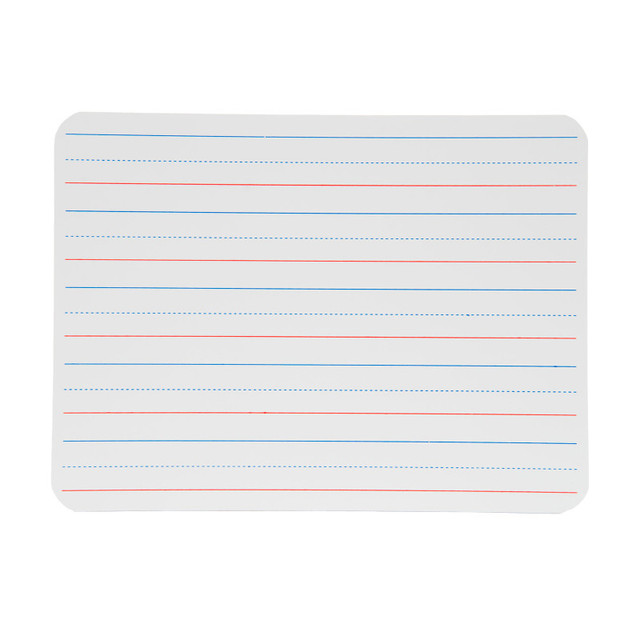 FLIPSIDE Flipside Products Two-Sided Dry Erase Board, Plain/Ruled, 9" x 12"