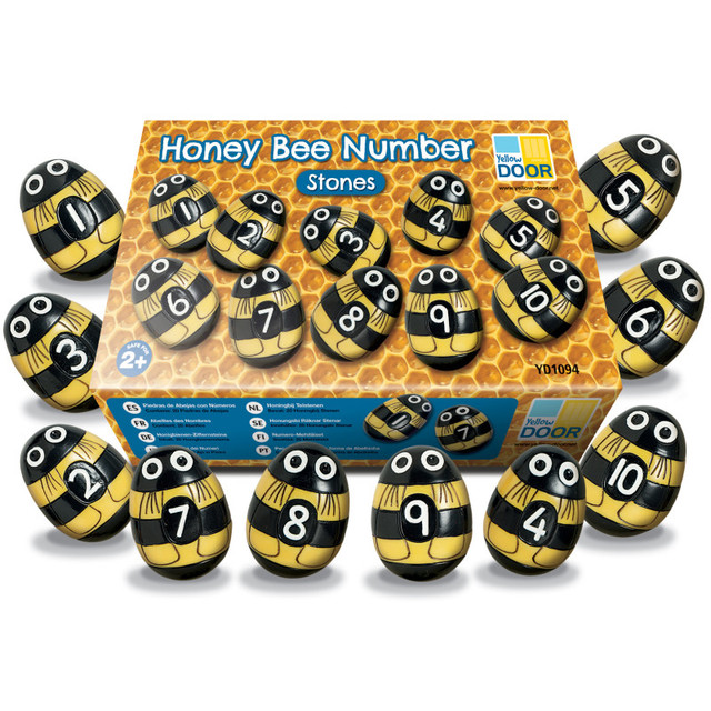 YELLOW DOOR US LLC Yellow Door Honey Bee Number Stones, Set of 20