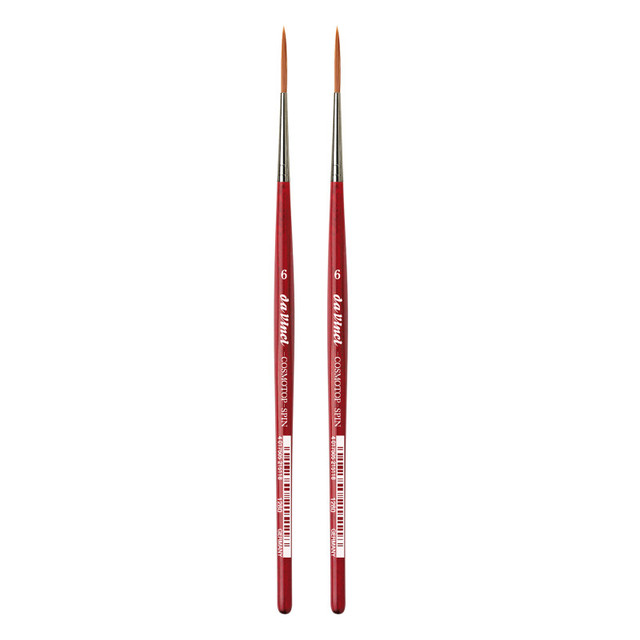 GREGORY DANIELS FINE ARTS INC da Vinci COSMOTOP-SPIN Rigger Brush, Synthetic, Acrylic & Watercolor, Pointed Liner, Series 5880, Size 6, Pack of 2
