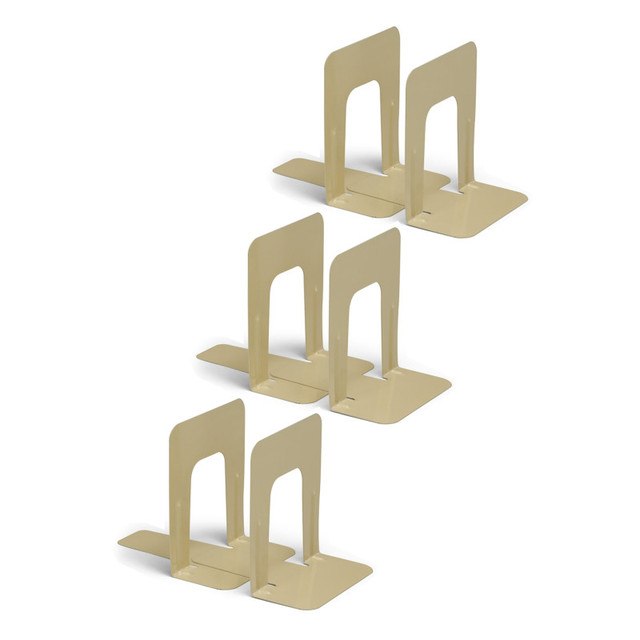 ADVANTUS Charles Leonard Bookends, 9" Height, Tan, 2 Per Set, 3 Sets
