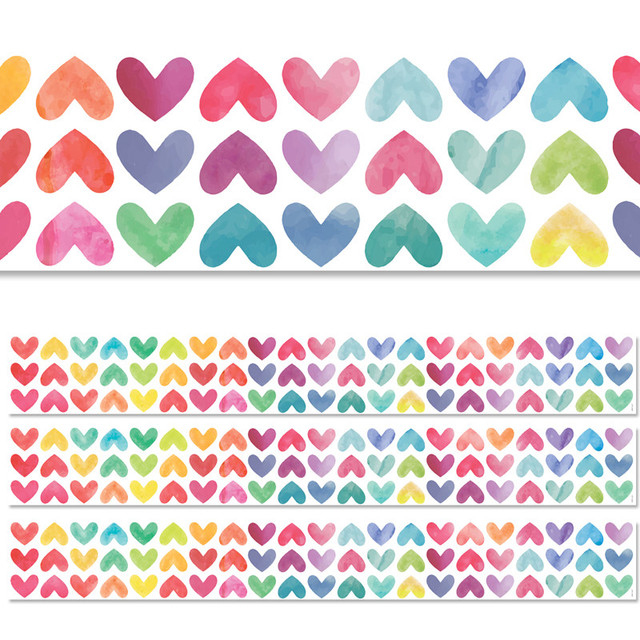 CREATIVE TEACHING PRESS Creative Teaching Press® Colorful Hearts EZ Border, 48 Feet, 3 Packs
