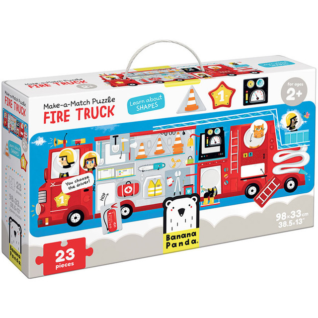 BANANA PANDA Banana Panda Make-a-Match Puzzle, Fire Truck