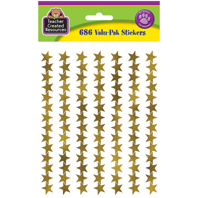 TEACHER CREATED RESOURCES Teacher Created Resources® Gold Foil Star Stickers Valu-Pak, Pack of 686