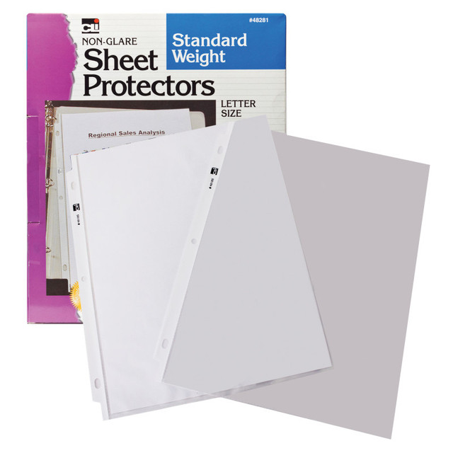 ADVANTUS Charles Leonard Sheet Protectors, Standard Weight, Letter Size, Non-Glare, Box of 100