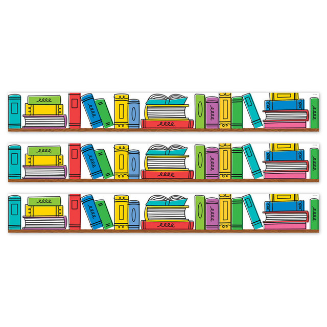 CREATIVE TEACHING PRESS Creative Teaching Press® Core Decor Doodle Bookshelf EZ Border, 48 Feet Per Pack, 3 Packs