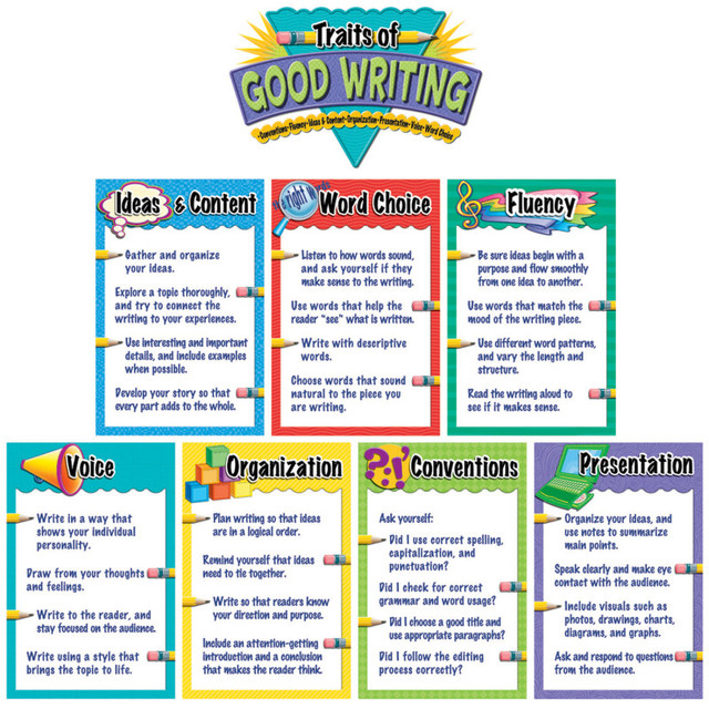 TEACHER CREATED RESOURCES Teacher Created Resources® Traits of Good Writing Bulletin Board, 12" x 18", Grades K and up